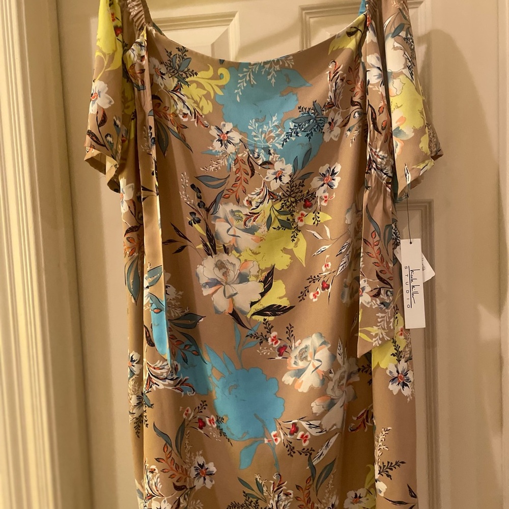 Nicole Miller NWT Floral Tan Dress